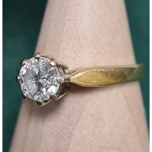 320 - 1 carat Diamond solitaire ring set in 18 carat gold. Size N+ 3.8 grams.