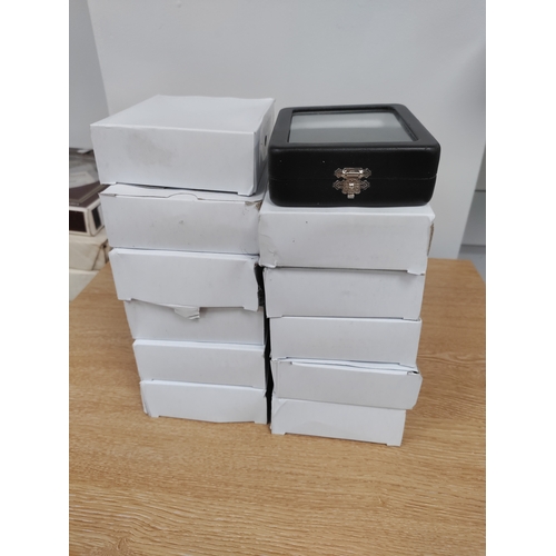 327 - 12 boxed jewellery boxes. H 3cm x 11cm x 9cm