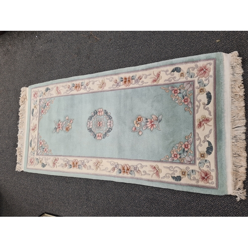 400 - Light Green patterned Carpet Runner Chinese style Needlepoint Rug 206cm x 90cm