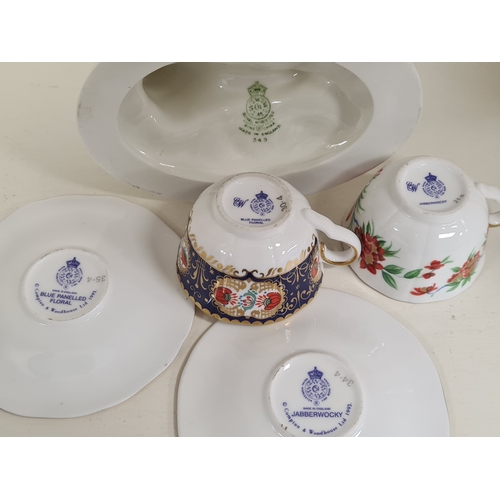 411 - Royal Worcester china Cherub Soap Dish and two decoratied miniature cup & saucers. Dish measures H10... 