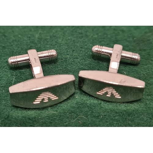 652 - Pair of Silver Emporio Armani Cuff Links marked 925 & a Burberry Tie Clip