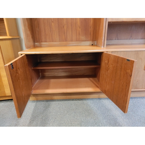 446 - Vintage GPLAN unit with drop down display cupboard and an extra shelf. H 198.5cm x W 162cm x D 46cm.