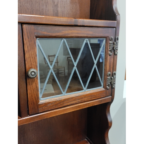 447 - Vintage Old Charm Furniture Dresser with two led lined glass doors and dovetale draws. H 174cm x 136... 