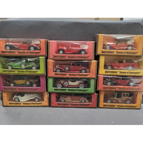 449 - Job lot of Matchbox Models of yesteryear cars in boxes. Models include Rolls Royce, Riley, Vauxhall,... 