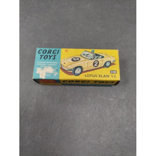 466 - Vintage diecast corgi toys Lotus Elan S2 No. 318 in box