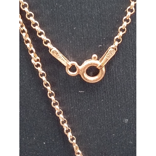 688 - Rose gold 925 silver flamingo pendant on 925 silver chain L 60cm