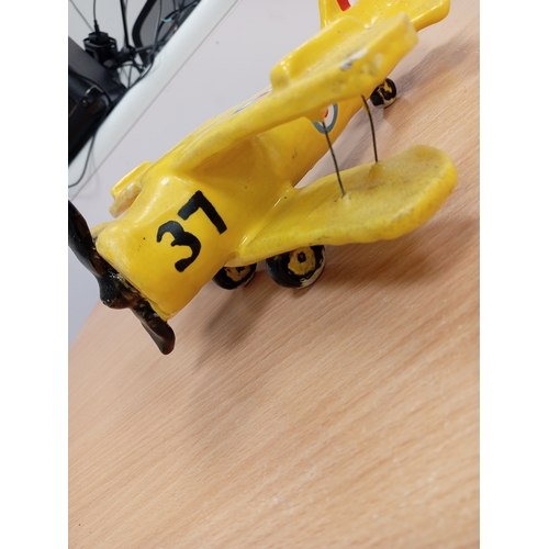 477 - Vintage ceramic aeroplane figure of a VH-FAS/A17-37 De Havilland DH-82A Tiger Moth H 12cm x L 27cm x... 