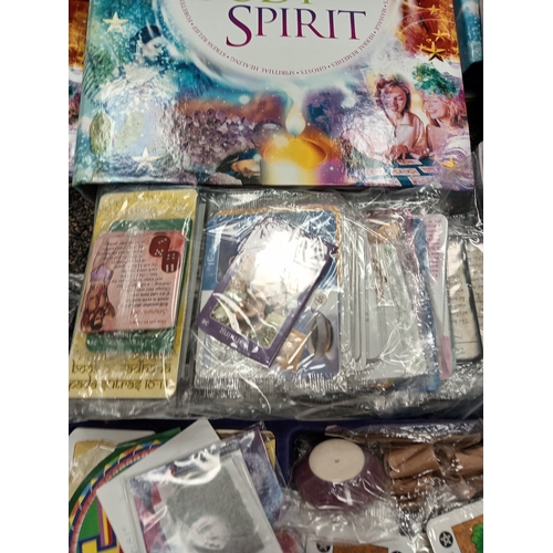 482 - Almost complete collection of Mind Body Spirit collectable folders, cards,tarots and courses on mass... 