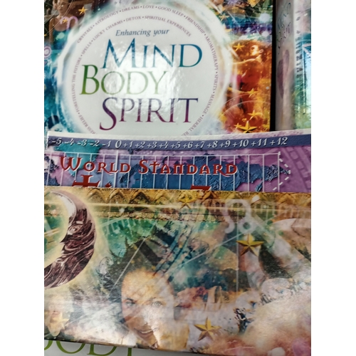 482 - Almost complete collection of Mind Body Spirit collectable folders, cards,tarots and courses on mass... 