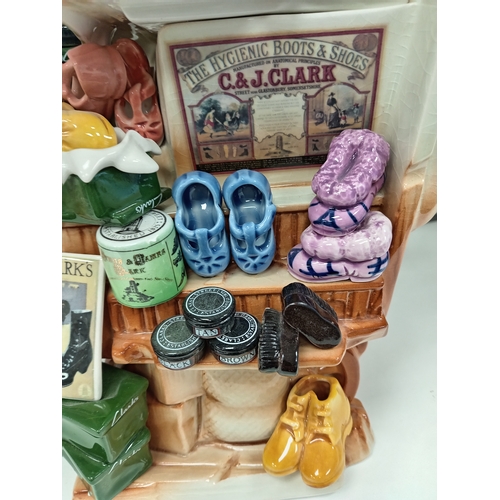 484 - Large C & J Clark Boots and shoe store teapot 1 out of 91 limited edition Cardew