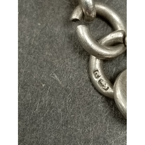 649 - Hallmarked Silver fob chain weight 45.53 grams