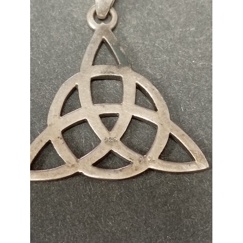 714 - 925 silver celtic Triquetra happiness knot pendant 3cm