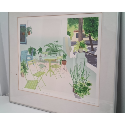 497 - Framed limited edition print 'Cool Veranda' by International Artist Llana Richardson 1982. Number 12... 