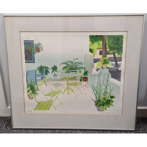 497 - Framed limited edition print 'Cool Veranda' by International Artist Llana Richardson 1982. Number 12... 