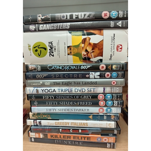 501 - Job lot of vintage dvd films, cd's and cassettes to include Days of glory, rush hour 2,mamma Mia, To... 