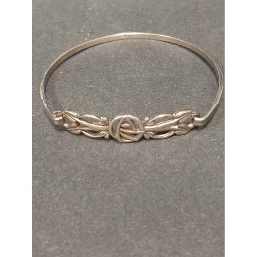 728 - 925 silver rennie macintosh style bangle 6cm diameter