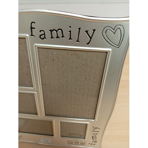 527 - Boxed family photo frame H 26cm x W 21cm