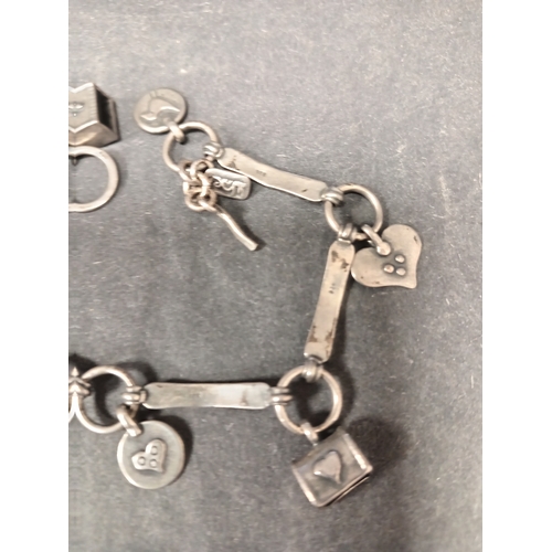 741 - 925 silver charm bracelet 18cm