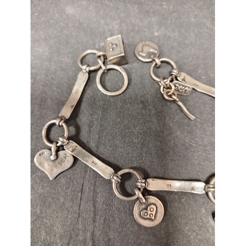 741 - 925 silver charm bracelet 18cm