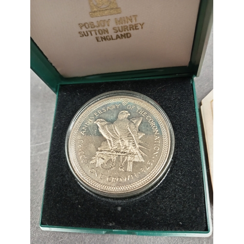 634 - Pobjoy mint Surrey limited edition Isle of Man 25th anniversary of the coronation 1978 one crown coi... 