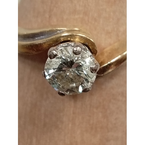 766 - 18ct gold 0.5ct diamond ring size M weight 3.74 grams