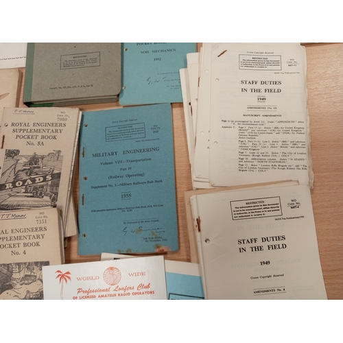 585 - Job lot of vintage 1940's Military Ephemera includes staff duty books, Military engineering Booklets... 