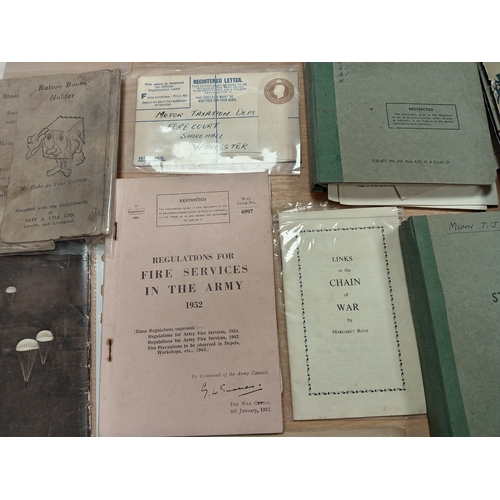 585 - Job lot of vintage 1940's Military Ephemera includes staff duty books, Military engineering Booklets... 