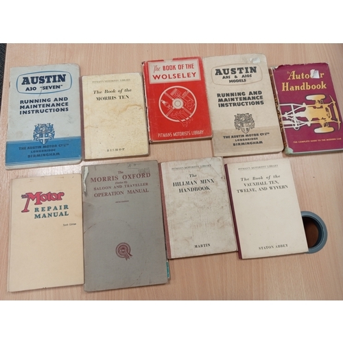 611 - Job lot of Auto operation and repair Manuel's and handbooks, including Austin A30 seven maintenance ... 