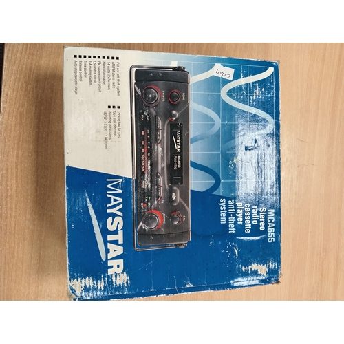 415 - Maystar MCA655 Auto-stop car radio cassette player with anti theft system boxed