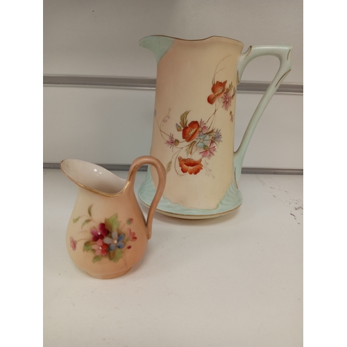 425 - Antique Royal Worcester hand painted gold gilt trim with blush ivory finish jug G900 and Royal Worce... 