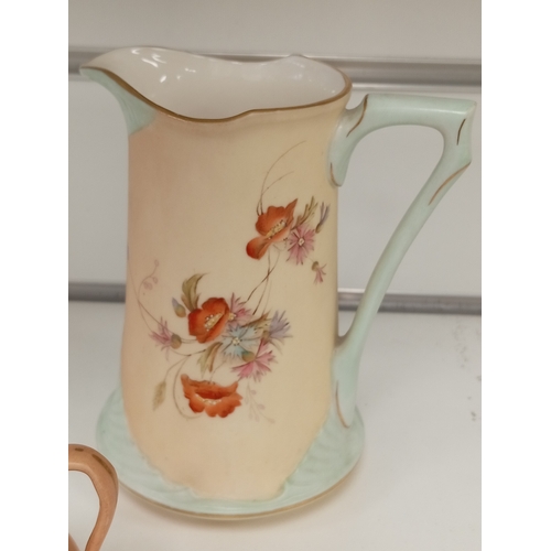 425 - Antique Royal Worcester hand painted gold gilt trim with blush ivory finish jug G900 and Royal Worce... 