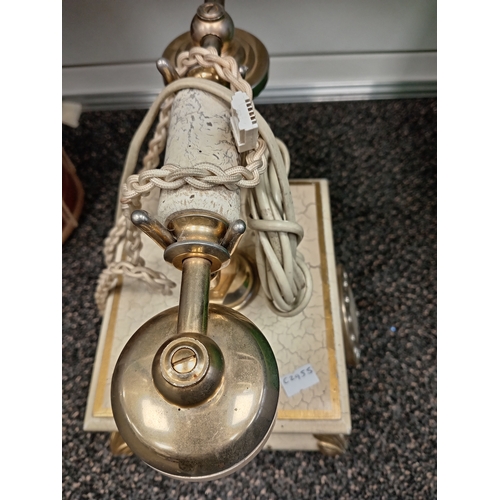 434 - Ornate French Victorian style telephone with brass legs and finishing