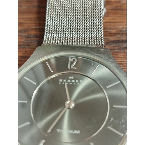 614 - Men's working Skagen Denmark Titanium watch