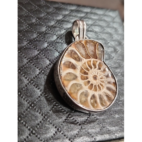 626 - Large 925 silver Ammonite pendant 4cm