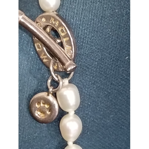 637 - Molly Brown London Freshwater pearl and 925 silver clasped child's necklace 34cm