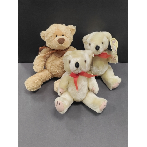 451 - A trio of teddy bears. Two Bertie bears and one Gund Myrtle 44713