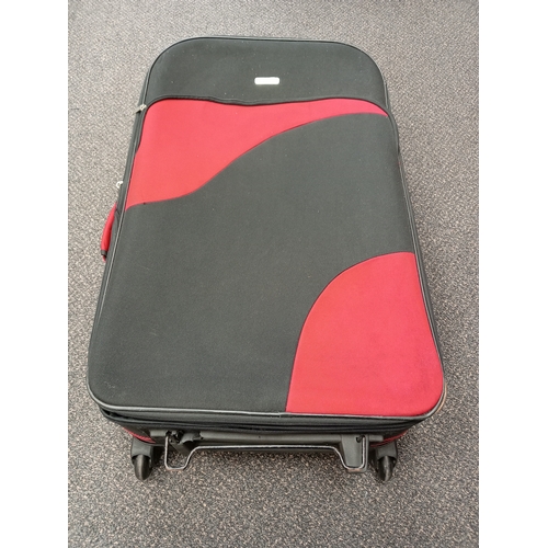 456 - Large red and black Fiore suitcase H 85cm x W 48cm