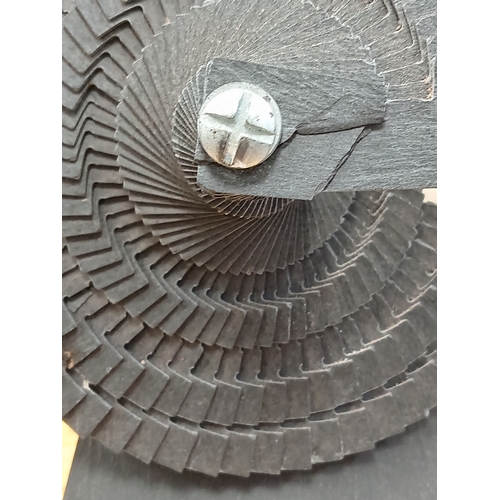 460 - Modern Welsh Slate Decorative Fan Sculpture, H 27.5cm x W 16cm