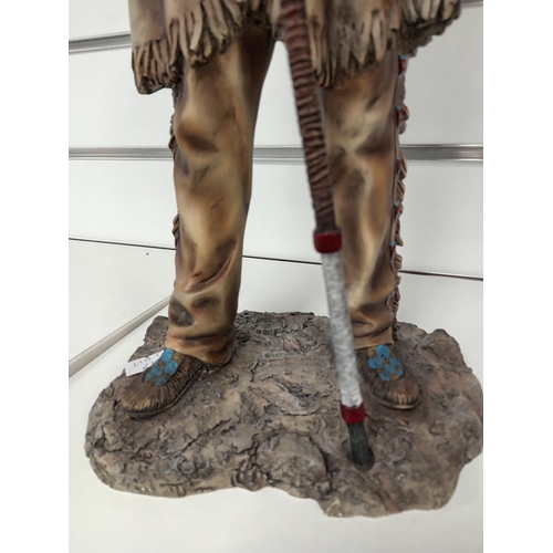 466 - The Leonardo collection large Apache Indian decorative figure slight chip on base H 50cm x W 18cm