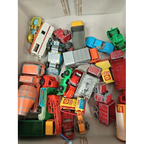 475 - Job lot of vintage toy die cast cars and trucks to include Triang toy ambulance, shell vehicles and ... 