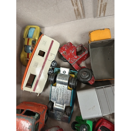 475 - Job lot of vintage toy die cast cars and trucks to include Triang toy ambulance, shell vehicles and ... 