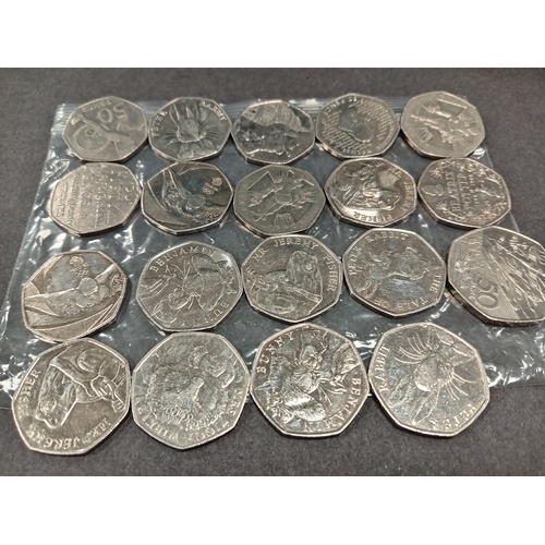 491 - Nineteen collectable 50p coins £9.50 total, includes Beatrix Potter, Olympic and Sherlock holmes