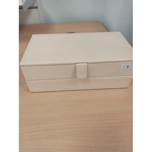 650 - Pandora cream two tier jewellery box H 9cm x W 25cm