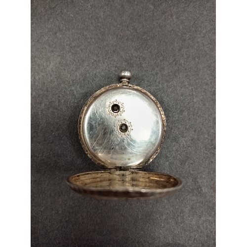 652 - Antique Silver Fob/Pocket Watch . 1908 not working and no glass front