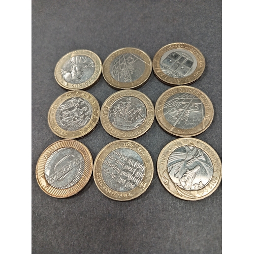 655 - Nine collectable £2 coins £18 total includes London and Rio Olympics, Magna Carta, London Undergroun... 