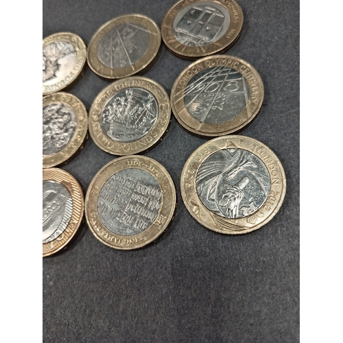 655 - Nine collectable £2 coins £18 total includes London and Rio Olympics, Magna Carta, London Undergroun... 