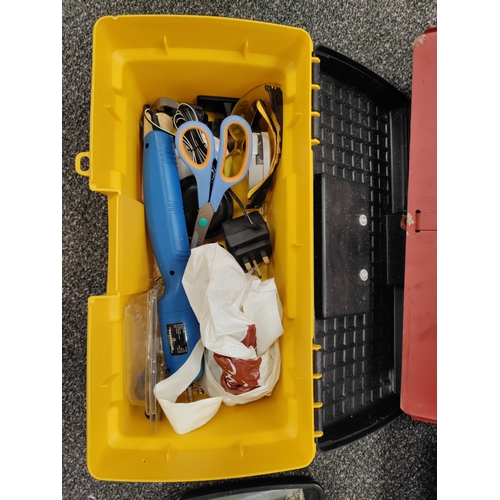 512 - 3 tool boxes of tools includes sockets, spanners, drill bits, polishing attachments and an electric ... 