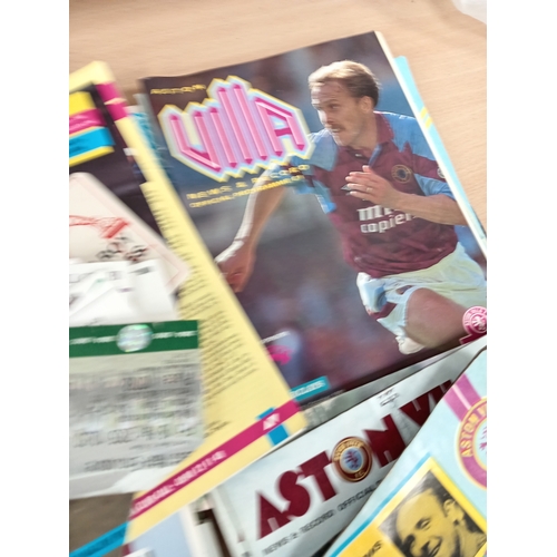 520 - Aston villa football programmes, ticket stubs and magazines 1970's-1990's