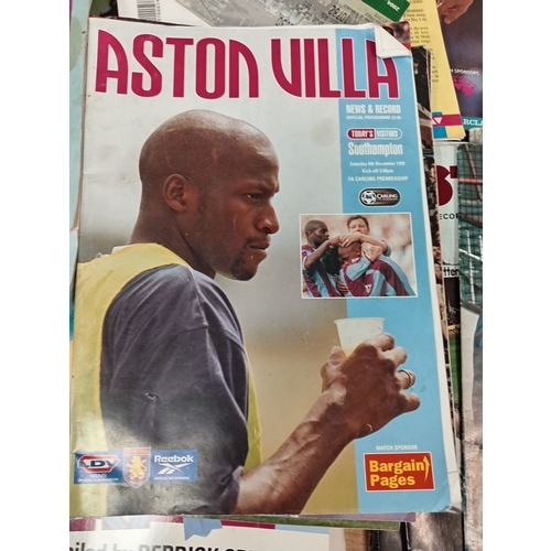 520 - Aston villa football programmes, ticket stubs and magazines 1970's-1990's