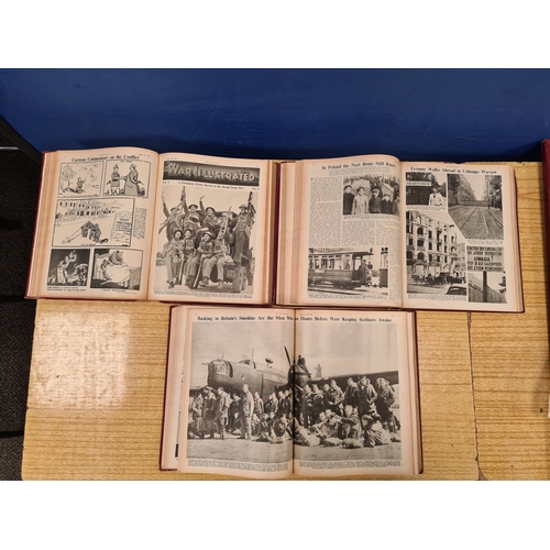 553 - 'The War Illustrated'  WW2 magazines in 3 bound volumes produced during 1939/41. Volume 1= 1939; vol... 